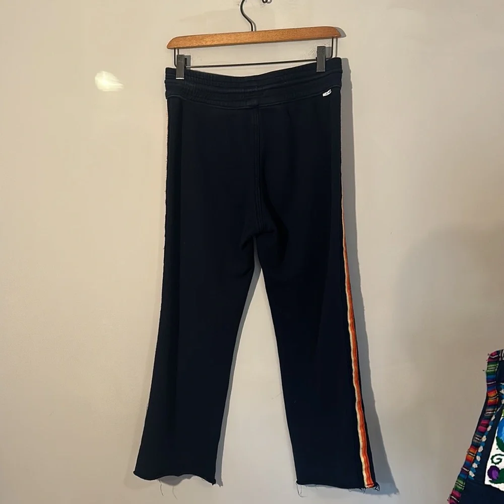 MOTHER Navy Striped Cotton Jogger Sweatpants casual sporty women size XS - Picture 4 of 10